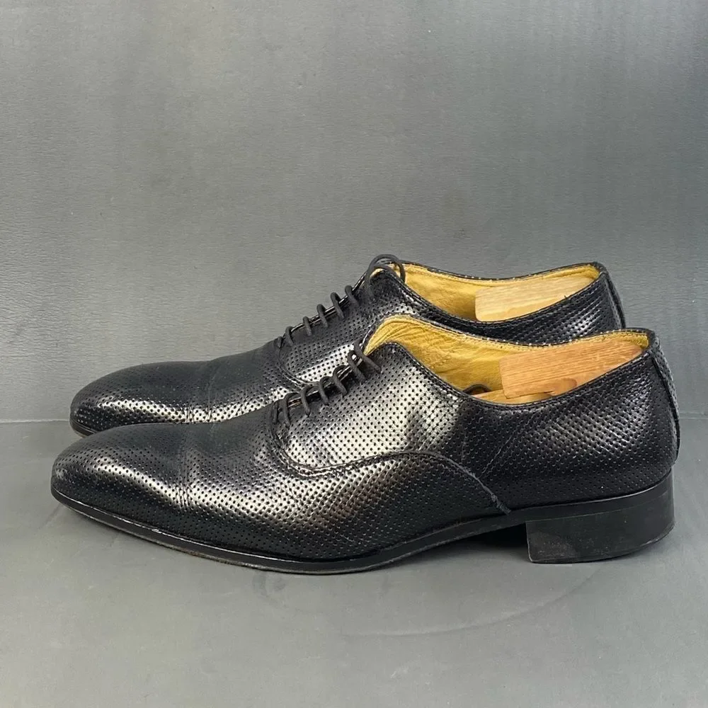 Mario Alborino black leather Oxford shoes mens size  11 (44)